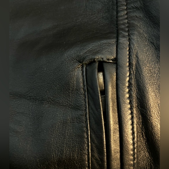 NWOT WOMENS BlACK BIKER LEATHER SHEEPSKIN ZIPPERED RIDING JACKET SZ L - Picture 16 of 16